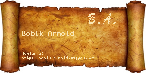 Bobik Arnold névjegykártya