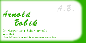 arnold bobik business card